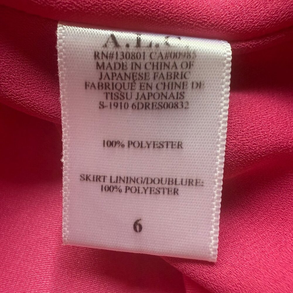 A.L.C. Size 6 Pink Satin Renzo Sleeveless Pleated Smocked Blouson Midi Dress - Picture 9 of 16